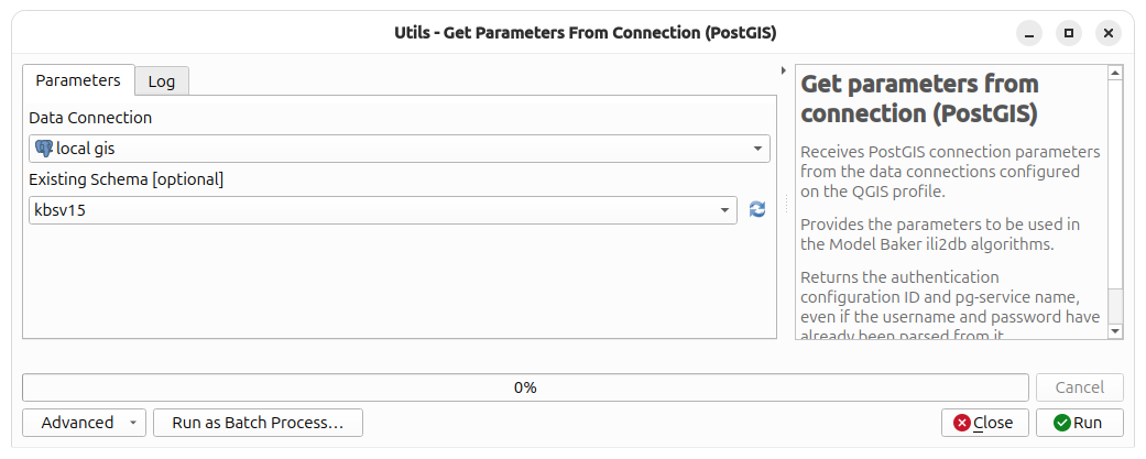 Get parameters from connection
