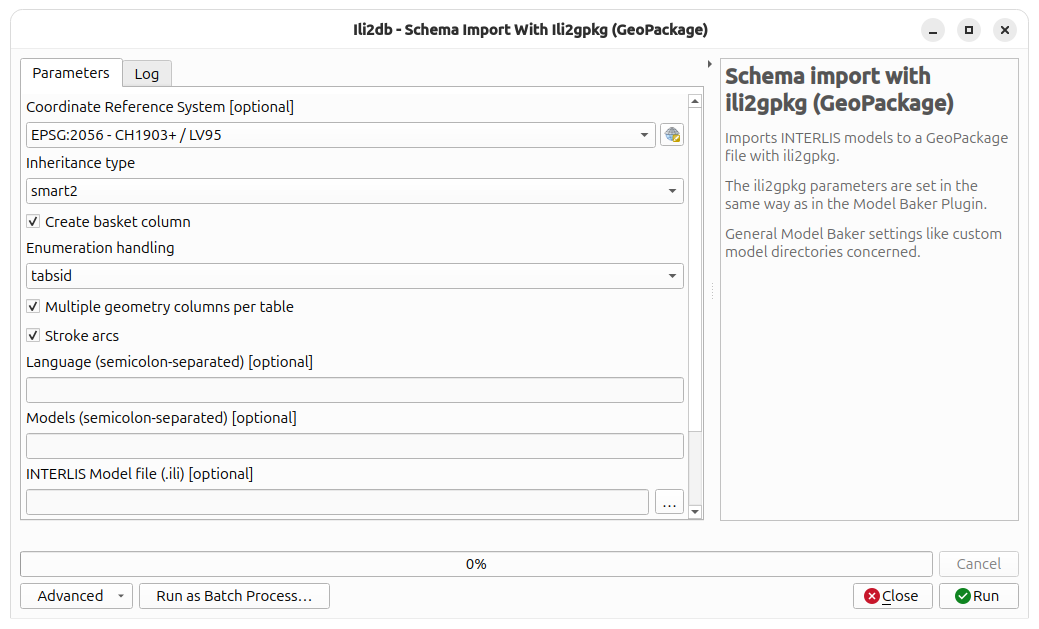 Import INTERLIS models with ili2db