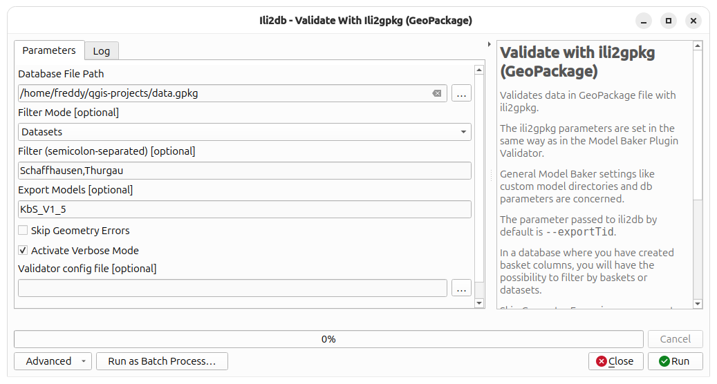 Validate database with ili2db