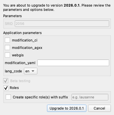 Upgrade dialog